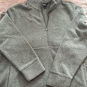 Eddie Bauer Olive Zip-Up Sweater